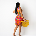Solar sunset ruffle dress